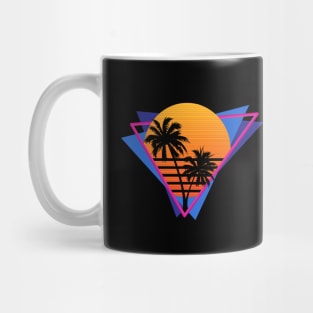 80s Inspired Synthwave Sunset Design Mug